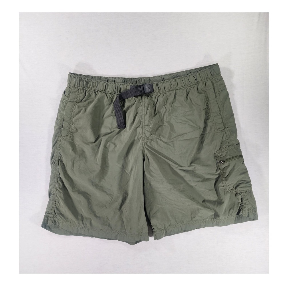 Columbia Hybrid Mesh Lined Cargo Shorts Mens XXL Green Omni-Shade Hiking AM4366